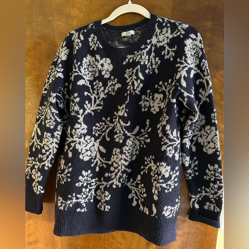 Navy floral sweater